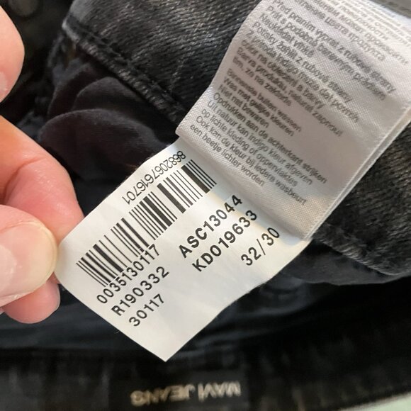 Mavi Marcus Slim Straight Jeans Mens 32 Black Distressed - Picture 8 of 11